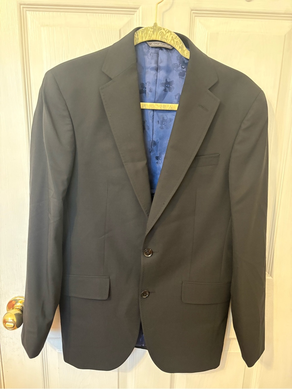 Ted Baker 100% Wool Black Two-Button Coat